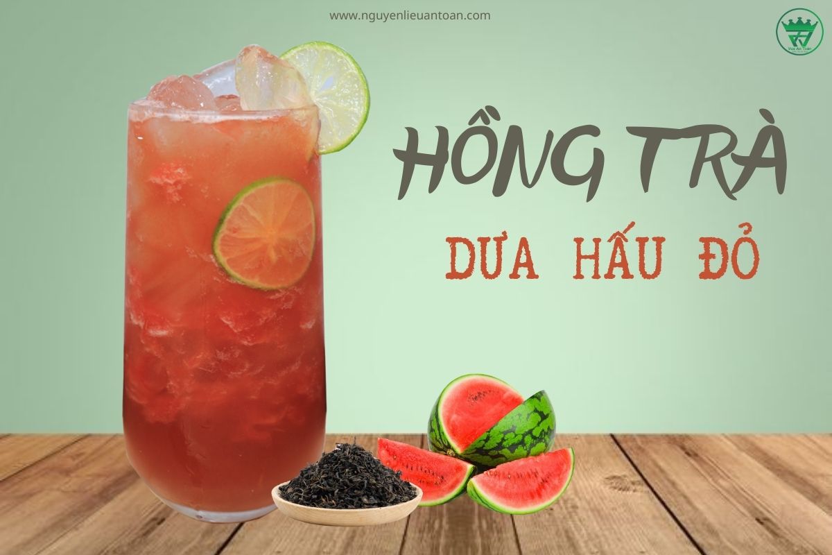 CÔNG THỨC LÀM  HỒNG TRÀ DƯA HẤU ĐỎ ĐẸP MẮT