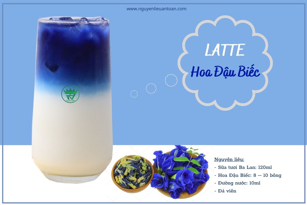 CÔNG THỨC LÀM LATTE HOA ĐẬU BIẾC THƠM NGON