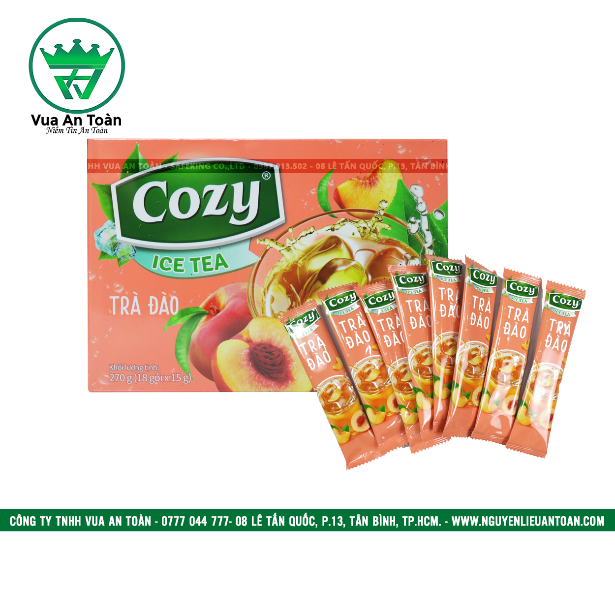 Trà Cozy Đào gói dài (hòa tan) Hộp 270g